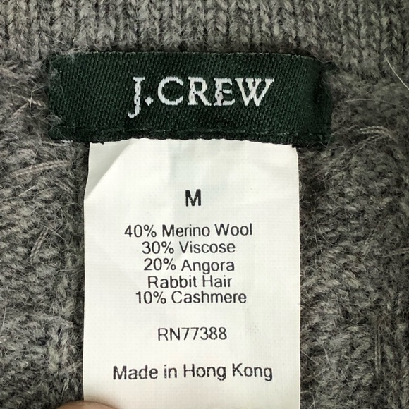 J. Crew Gray Cashmere Blend Beaded Cardigan M - Picture 4 of 6